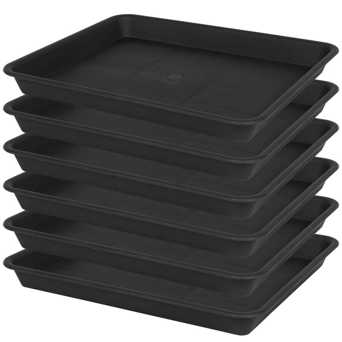 VUWEZ Plant Growing Trays 2 Pack, Plant Tray, 14.5"x11", Heavy Sturdy Plastic Plants Saucer, Seedling Starter Trays, Seed Starter Growing Tray (Black)