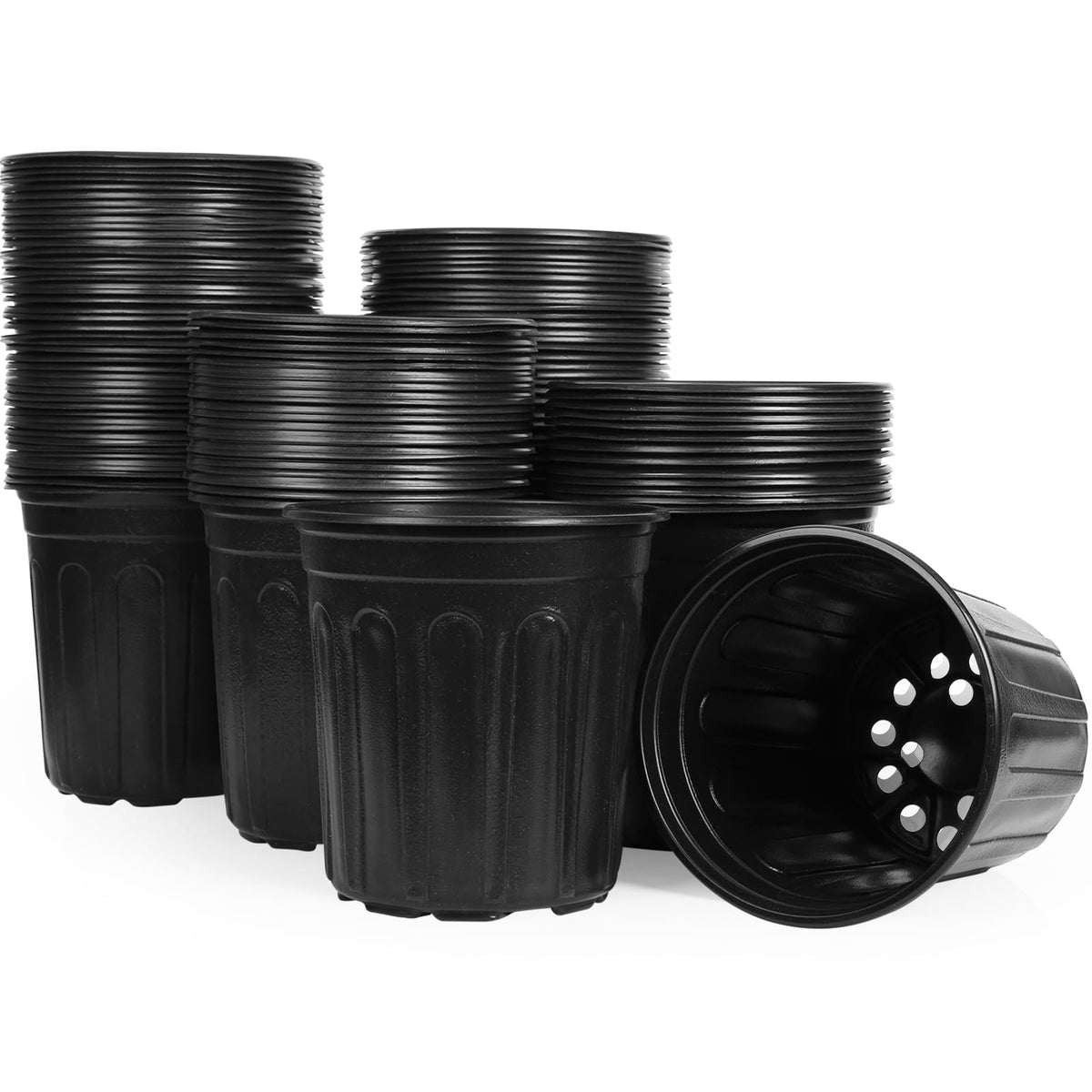 JERIA 50-Pack 1 Gallon Flexible Plant Nursery Pots,Thickened Soft Plastic Seedling Pots,Seed Starting Pot Flower Plant Container for Succulents，Seedlings