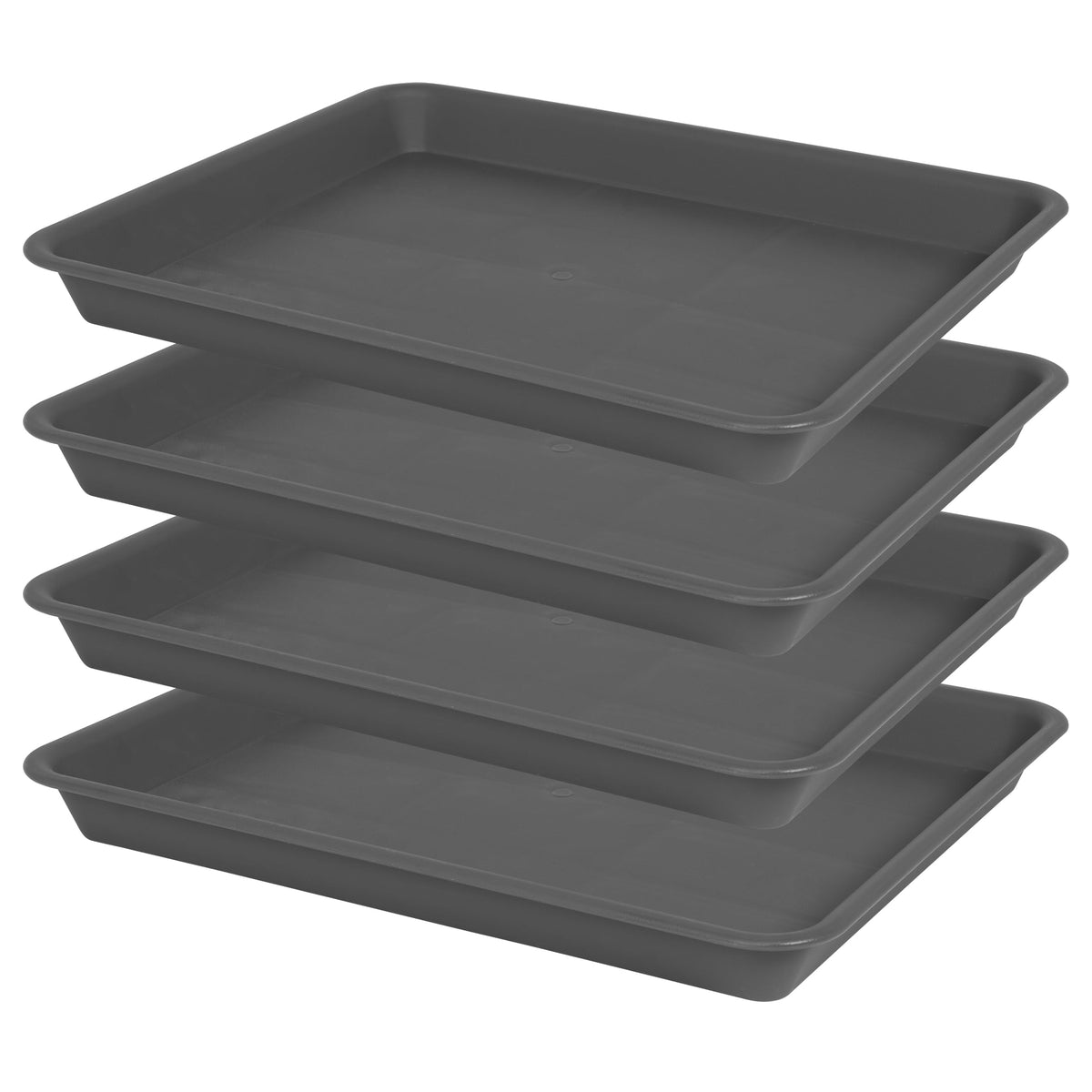 VUWEZ Plant Growing Trays 2 Pack, Plant Tray, 14.5"x11", Heavy Sturdy Plastic Plants Saucer, Seedling Starter Trays, Seed Starter Growing Tray (Black)