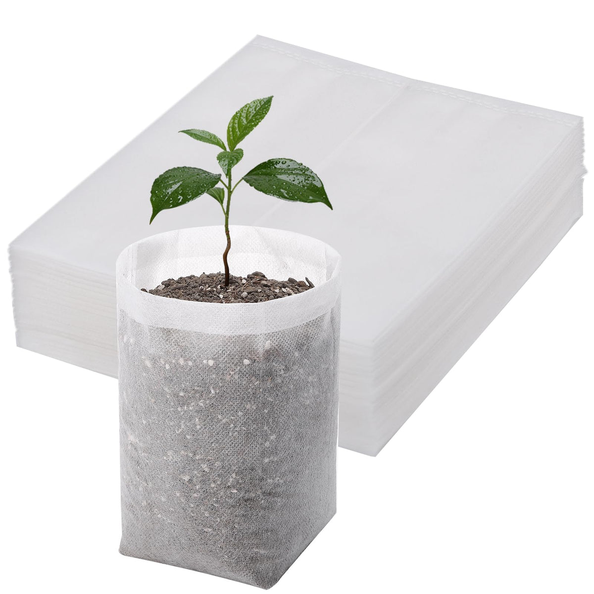 100pcs Nursery Bags for Plants - 7.87x13.77 inches Breathable Plant Grow Bags, Fabric Grow Seedling Pots for Vegetable, Fruit, Flower