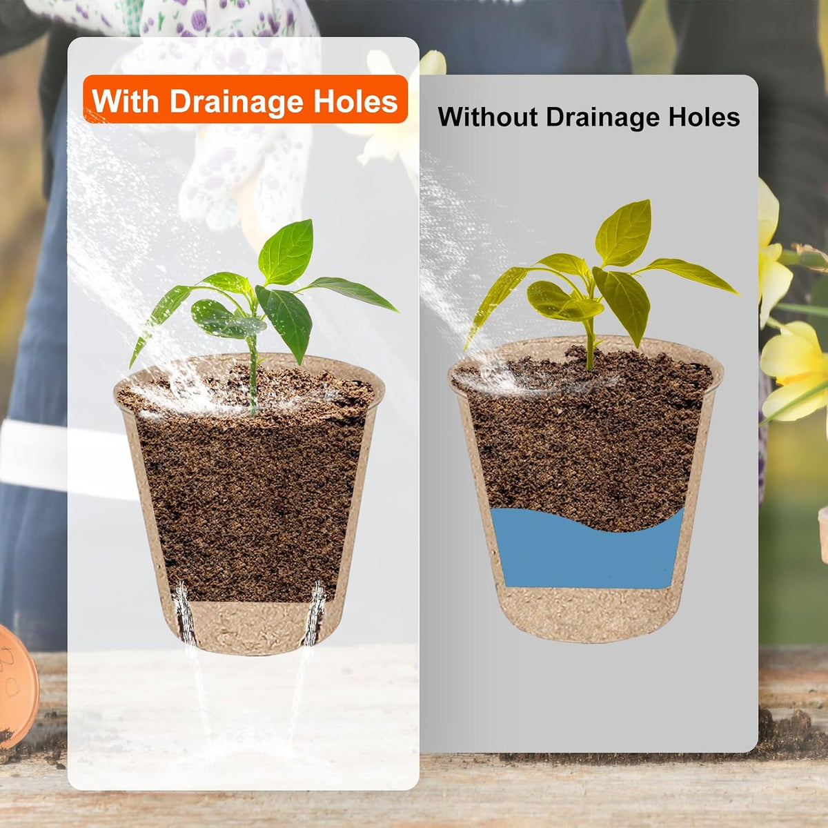JNYONG 120 Packs 3.15 Inch Peat Pots,Garden Germination Nursery Pots