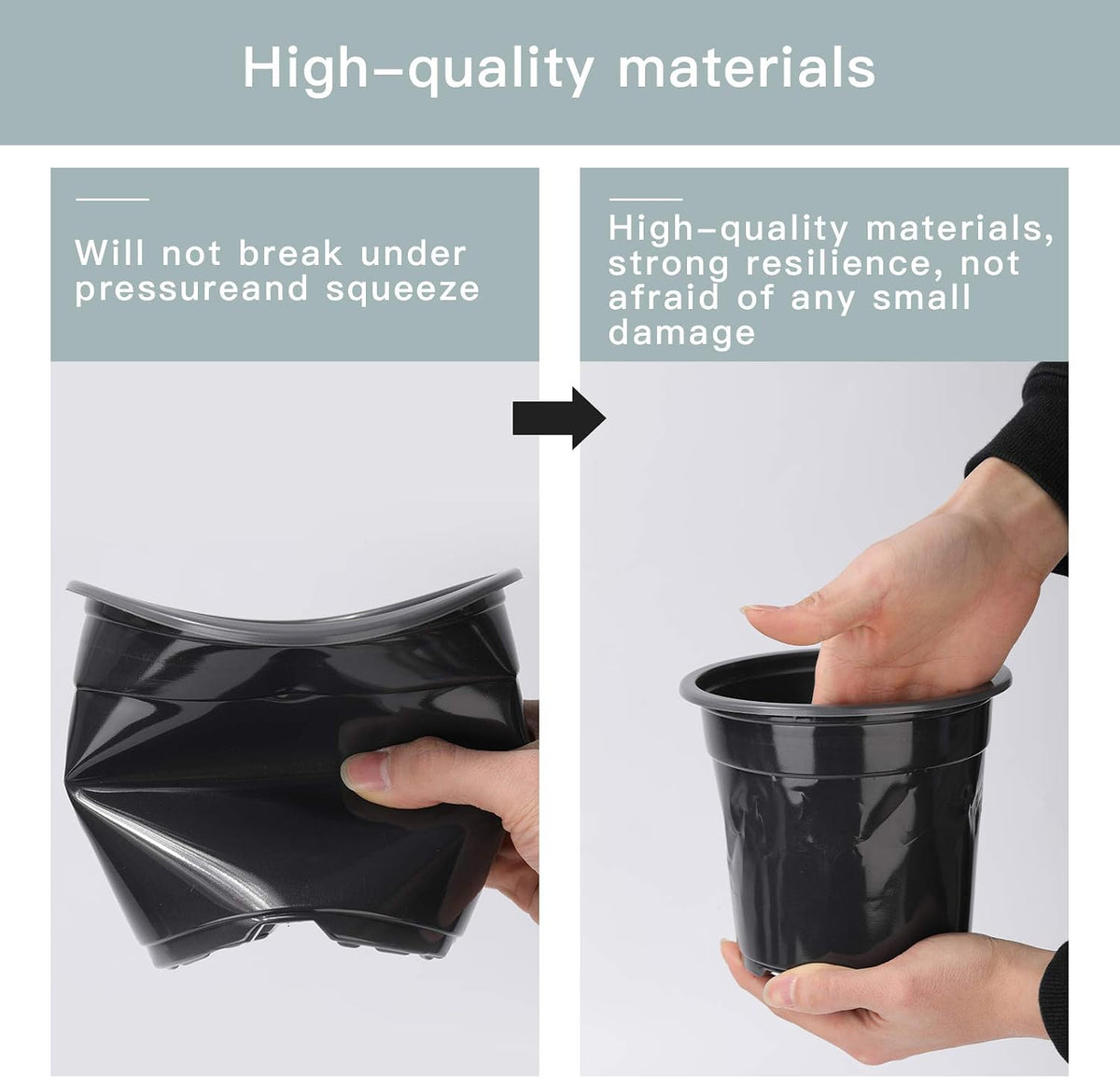 Oubest Plastic Black Plant Nursery Pots 6" 100 pcs 0.5 Gallon for Flower Plant Container Seed Starting Seedlings Reusable Transplanting Succulent Propagation Planting Pots