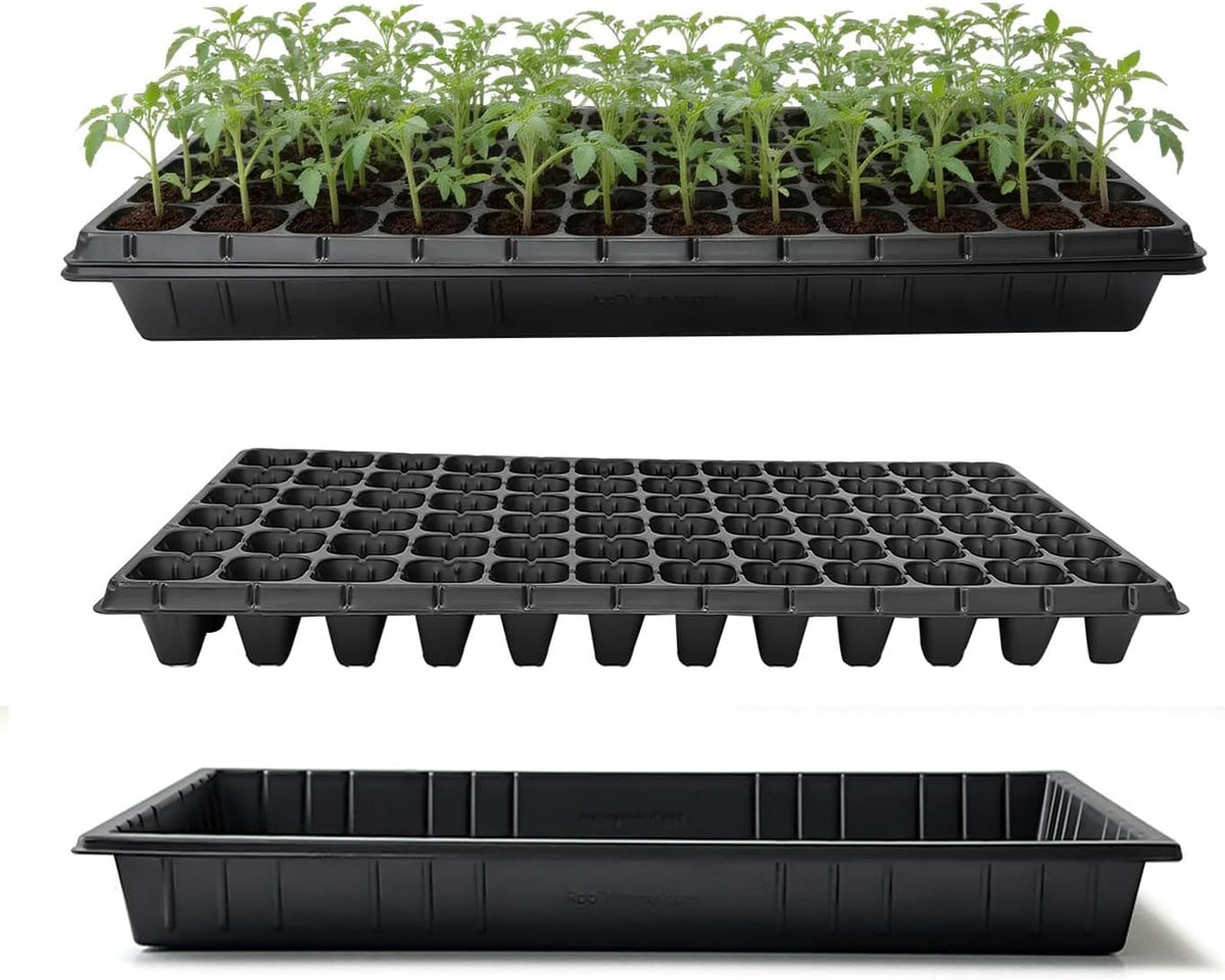 RooTrimmer 10 Pack 1020 Seed Starter Trays and 10 Pcs 72 Cell Plug Trays, Thick Durable Seedling Plastic Nursery Tray for TD538 1020 Tray Germination (10 Sets)