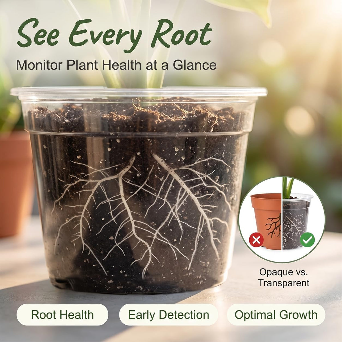 18-Pack Clear Nursery Pots with Drainage, Transplant Set, More Small Pots