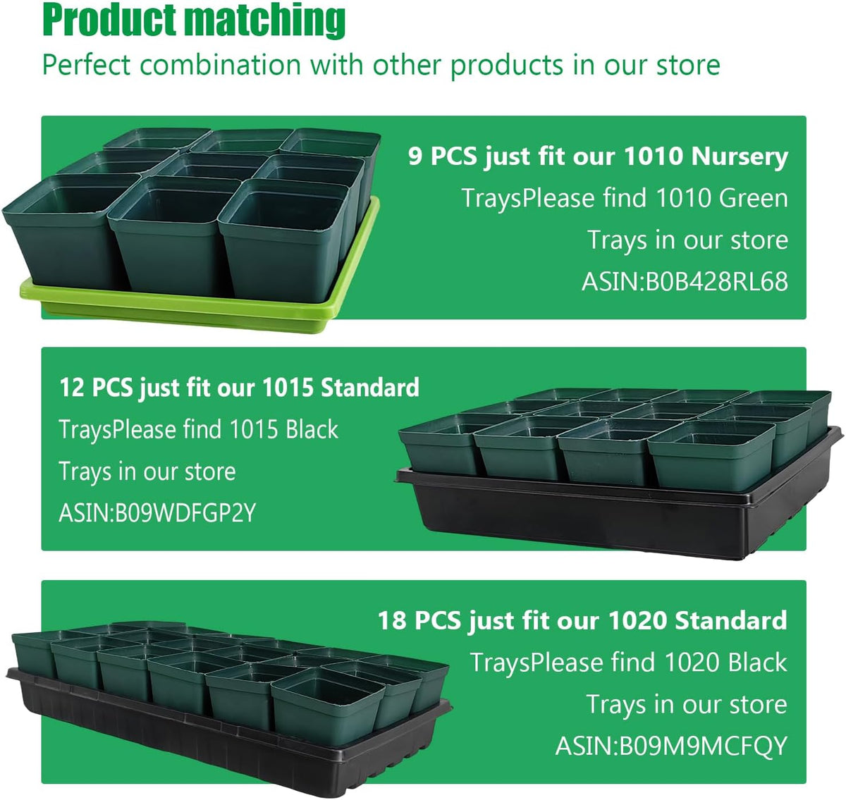 RooTrimmer Square Nursery Seedling Pot 3.5 Inches 90 Pcs, Small Nursery Pot Plastic Thick and Sturdy Seed Start Germination Pot for Plant Propagation and Seeding(Green,3.54 Inches, 90Pcs)