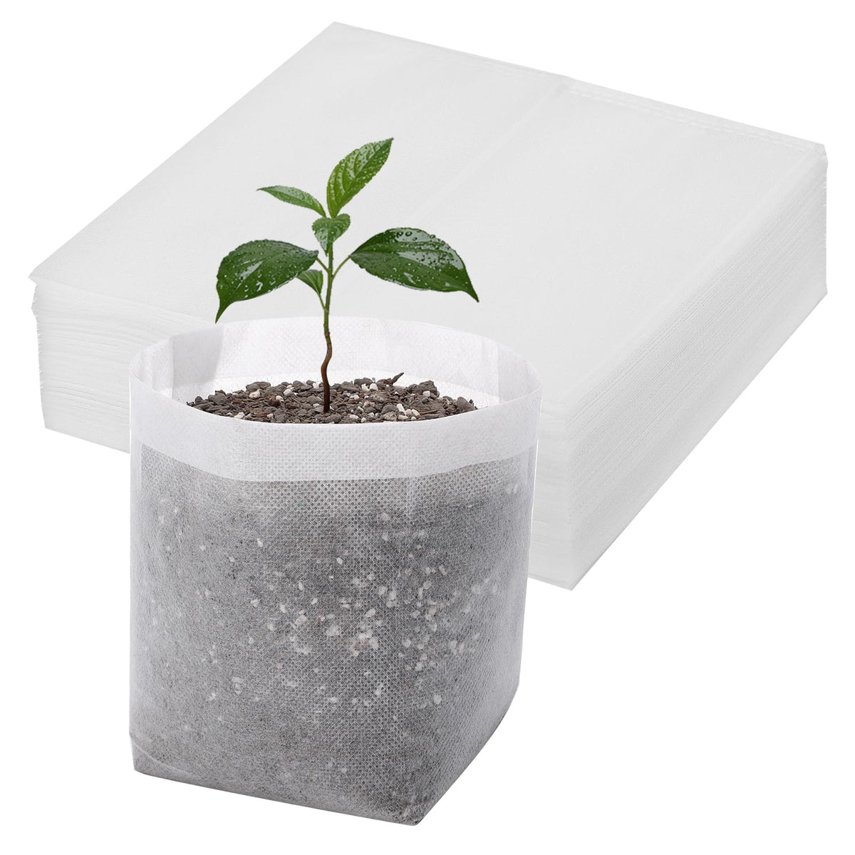 100pcs Nursery Bags for Plants - 7.87x13.77 inches Breathable Plant Grow Bags, Fabric Grow Seedling Pots for Vegetable, Fruit, Flower