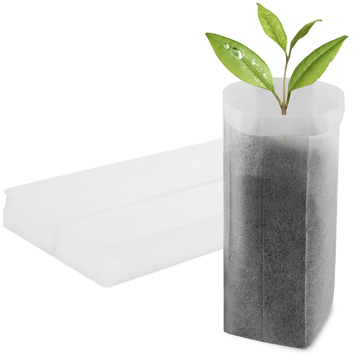 100pcs Nursery Bags for Plants - 7.87x13.77 inches Breathable Plant Grow Bags, Fabric Grow Seedling Pots for Vegetable, Fruit, Flower