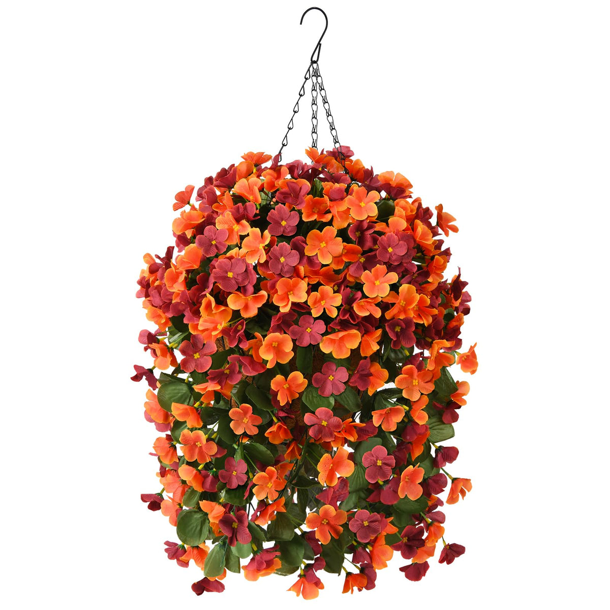 INQCMY Fake Flowers with Hanging Basket Realistic Artificial Begonias
