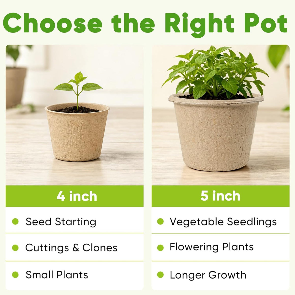 20 Pack 5 Inch Biodegradable Nursery Peat Pots