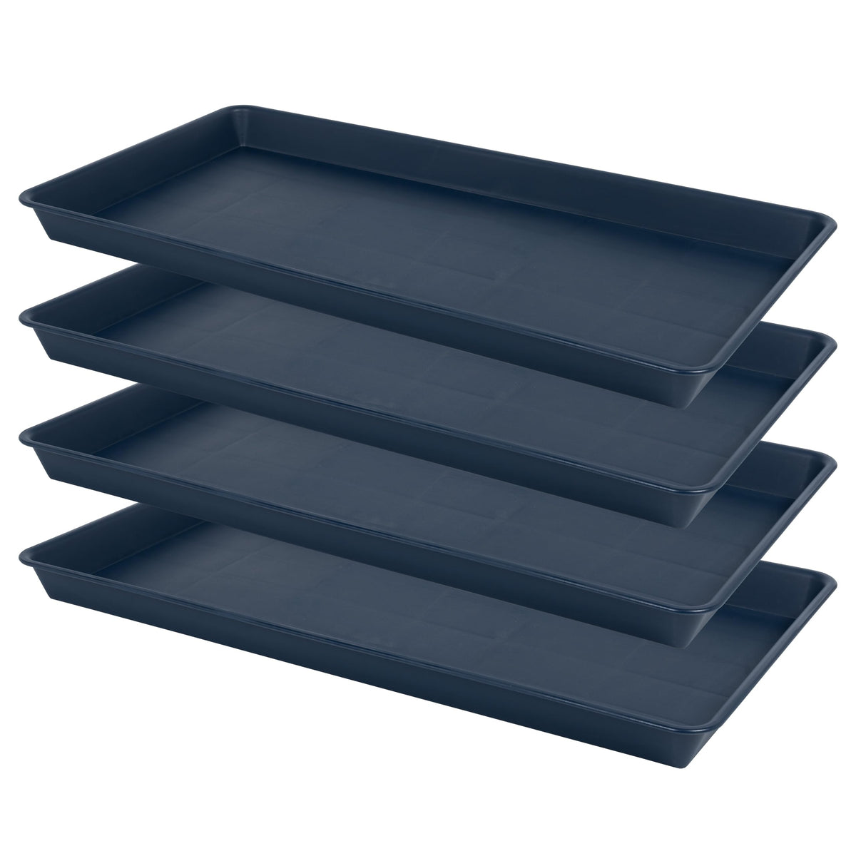 VUWEZ Plant Growing Trays 2 Pack, Plant Tray, 14.5"x11", Heavy Sturdy Plastic Plants Saucer, Seedling Starter Trays, Seed Starter Growing Tray (Black)