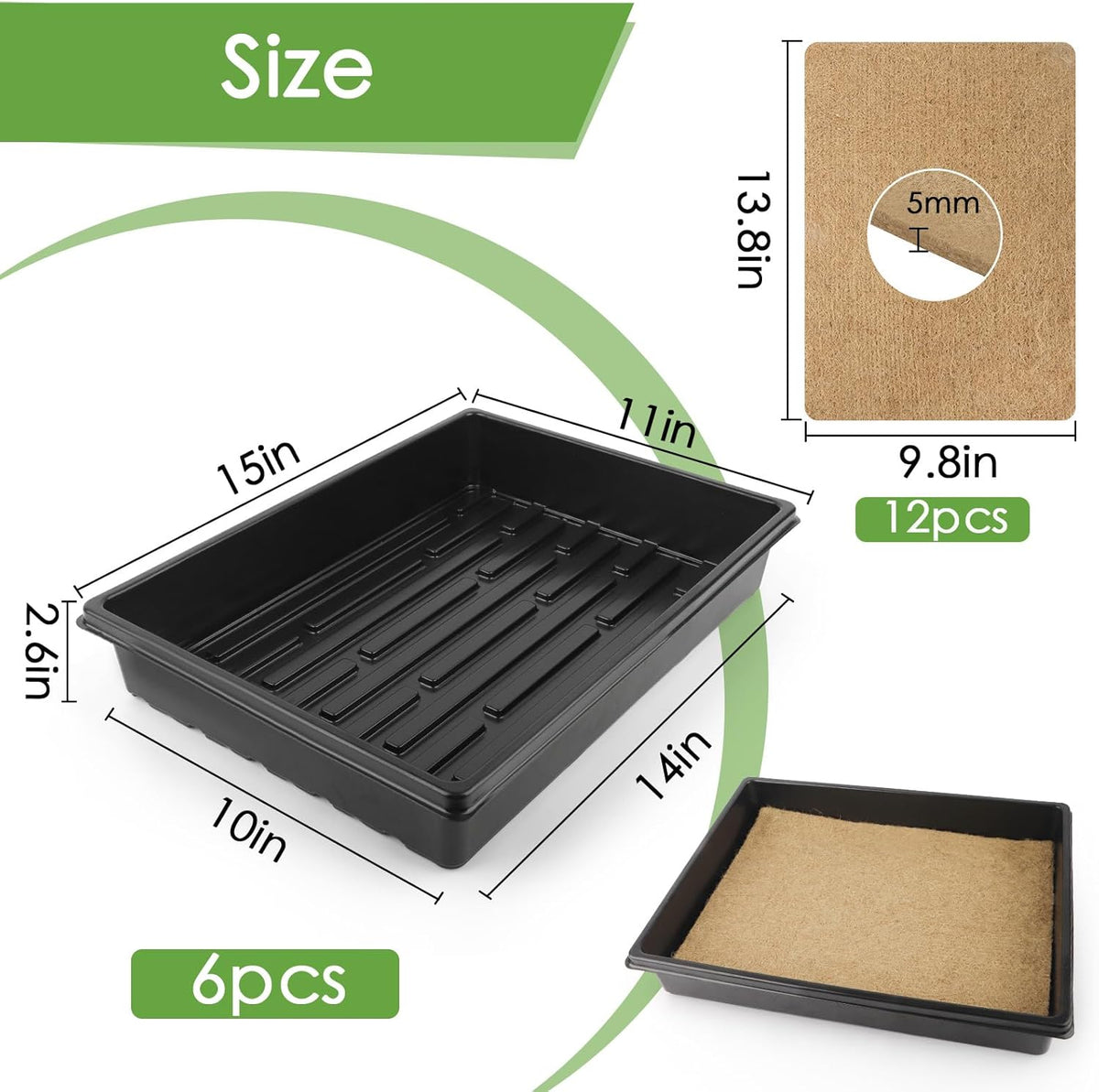 6 Pack Microgreens Growing Kit, Microgreens Trays for Indoor Gardening