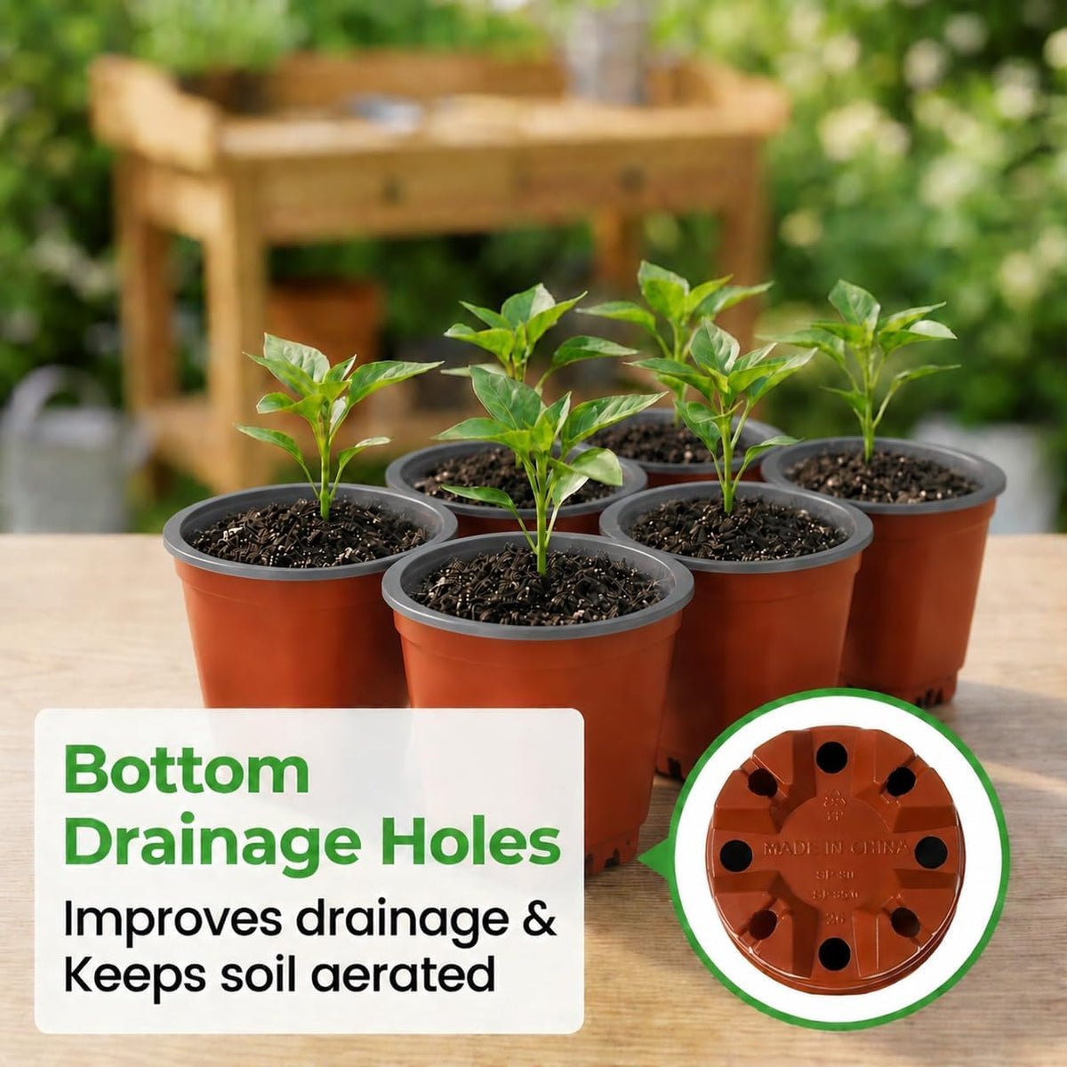 60pcs 3.5 inch Plastic Nursery Pots and 5 Pack Seedling Tray