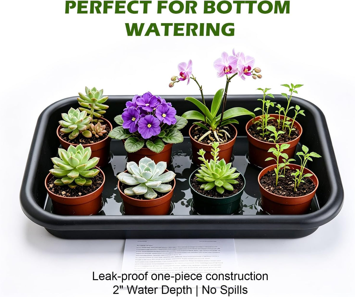 5 Pack Plant Potting Tray- Multifunctional Garden Tidy Tray, 17"x12", Black