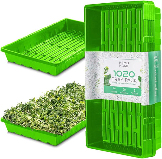 1020 Seed Starting Trays, Plant Tray, Microgreens Growing Trays, Plastic Seed Trays, Reusable Seedling Tray, 5-Pack Growing Trays, Germination Tray, Planting Tray, Plant Tray For Seedlings