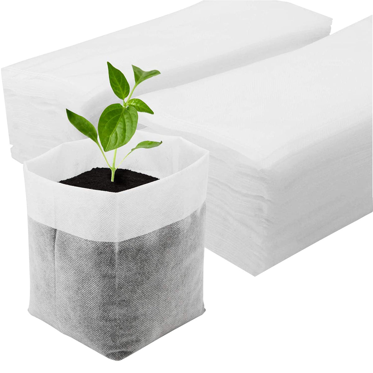 100pcs Nursery Bags for Plants - 7.87x13.77 inches Breathable Plant Grow Bags, Fabric Grow Seedling Pots for Vegetable, Fruit, Flower