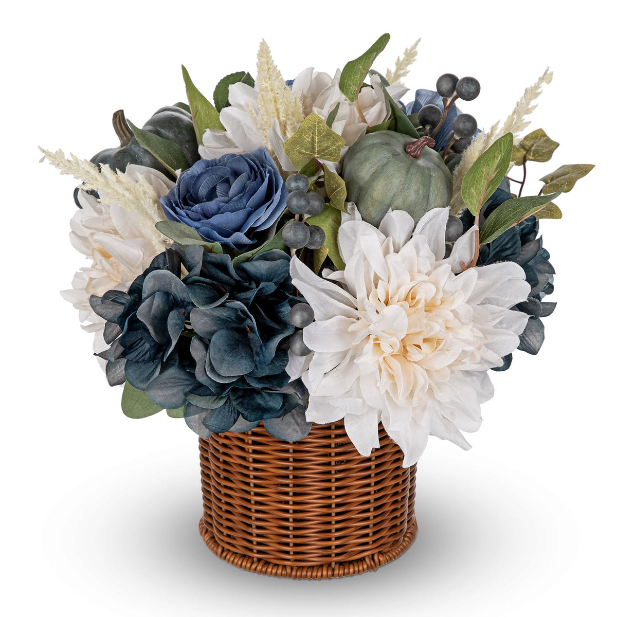 Hollyone 11" Fall Hanging Baskets Hydrangea Peonies Small Artificial Flowers Fall Hanging Decor Hydrangea Fake Flowers Faux Plants Red Orange Indoor Outdoor Porch Patio Garden Autumn Home Decorations