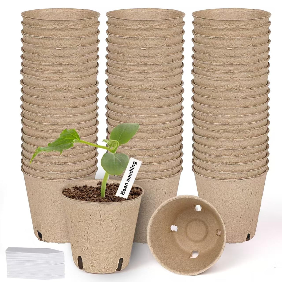 JNYONG 120 Packs 3.15 Inch Peat Pots,Garden Germination Nursery Pots