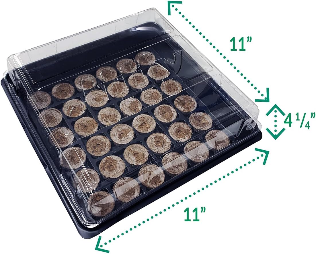 Jiffy Seed Starting Tray Kit - 36 Cell Germination Tray, Portable - 2 Pack, 72 Pellet