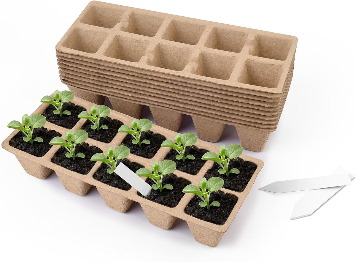 300 Cells Peat Pots, Seed Starter Trays Planting Trays for Seedlings