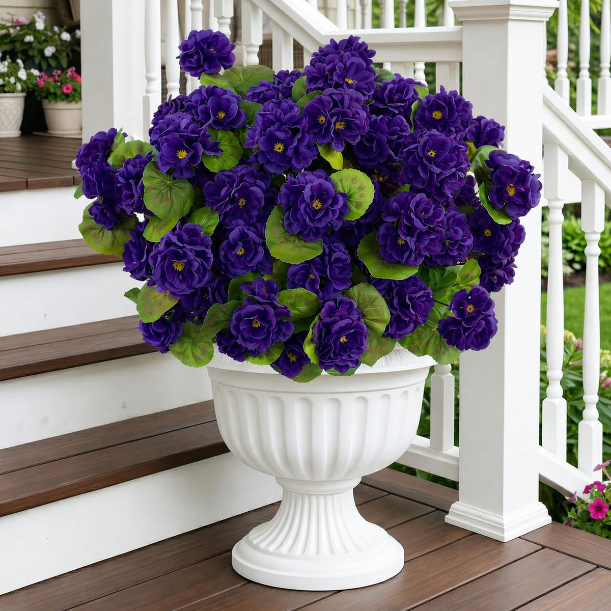 2 Set Artificial Outdoor Fall Flowers with Hanging Baskets