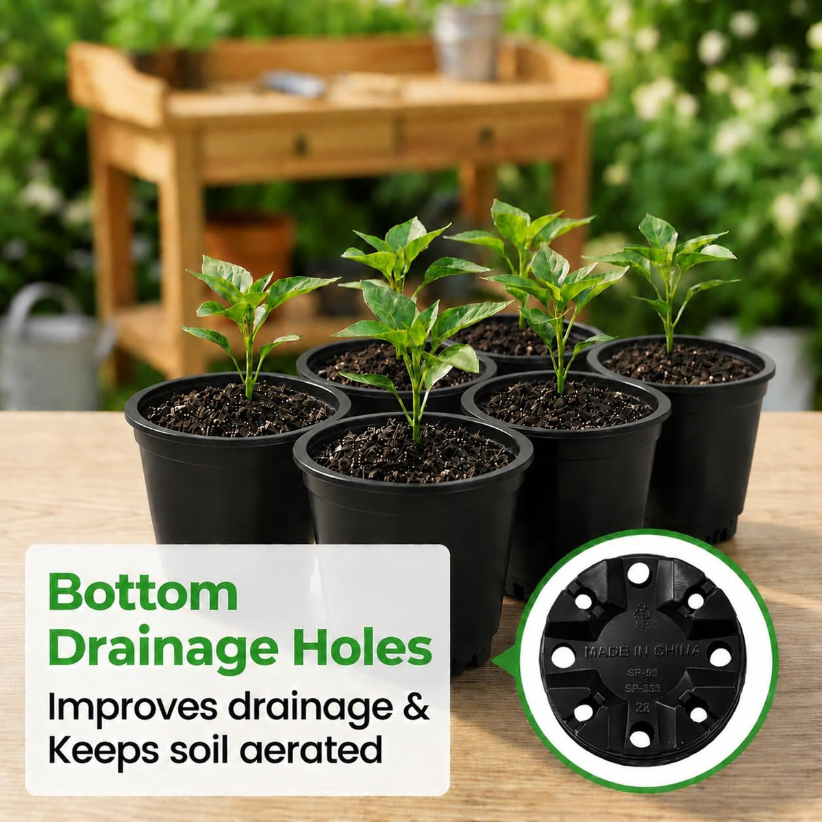 5 Pack Plastic Seed Starter Tray with 60pcs 3.5 inch Seedling Pots
