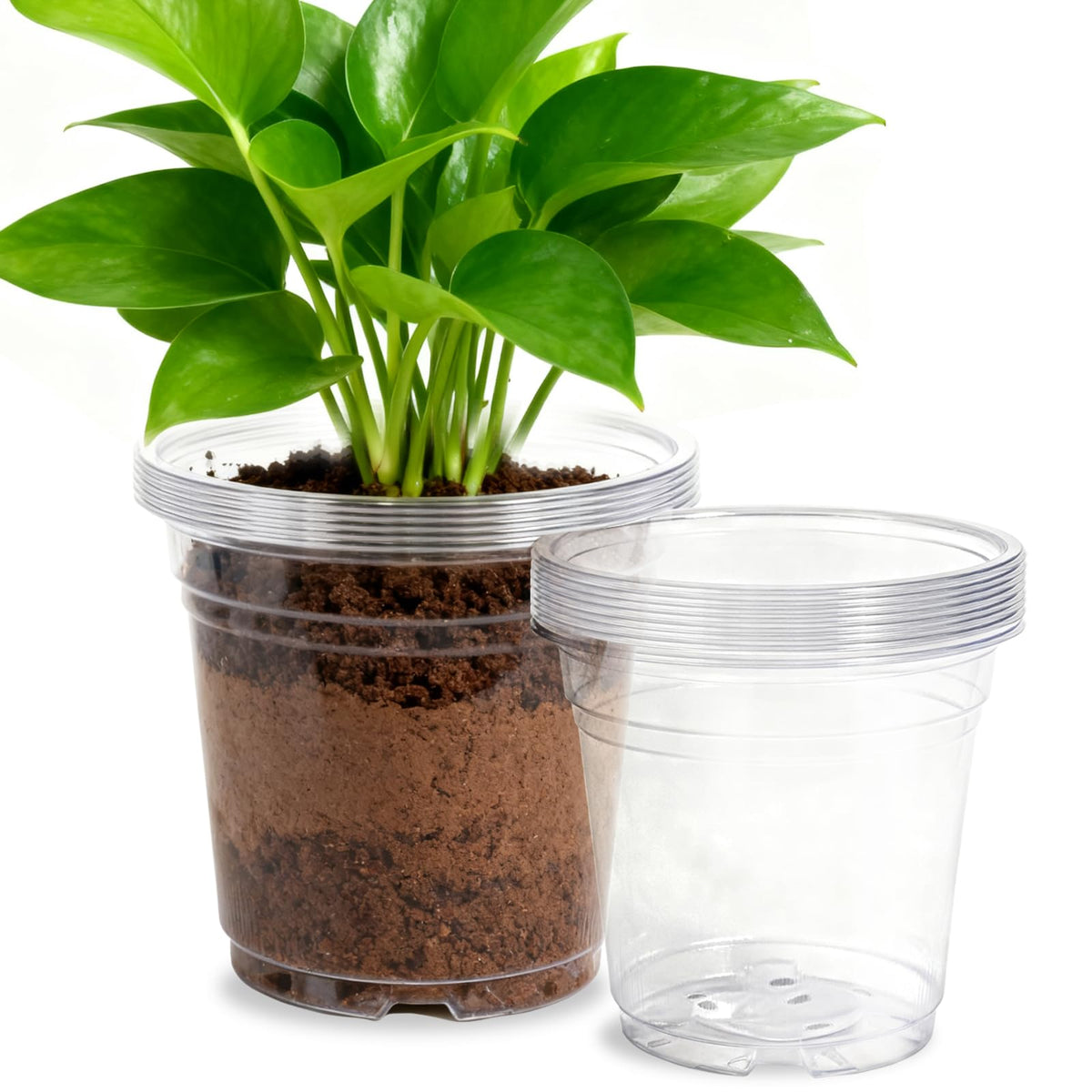 100Pcs 1 Gallon Black Nursery Pots, Soft Plastic Seedling Plant Pot with Holes, Garden Flower Seedling Pot for Indoor/Outdoor Use, Small to Medium Size