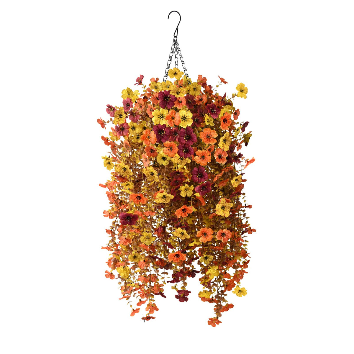 Artificial Fake Hanging Baskets Fall Flowers for Outdoors Decoration