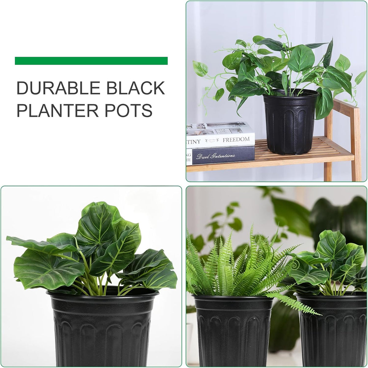 JERIA 50-Pack 1 Gallon Flexible Plant Nursery Pots,Thickened Soft Plastic Seedling Pots,Seed Starting Pot Flower Plant Container for Succulents，Seedlings
