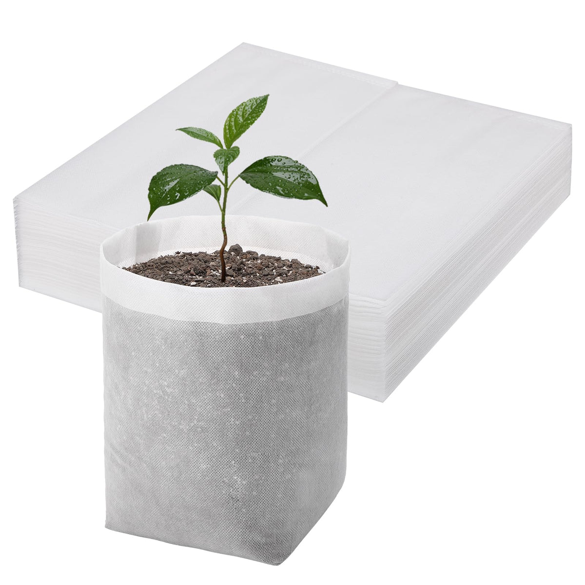 100pcs Nursery Bags for Plants - 7.87x13.77 inches Breathable Plant Grow Bags, Fabric Grow Seedling Pots for Vegetable, Fruit, Flower