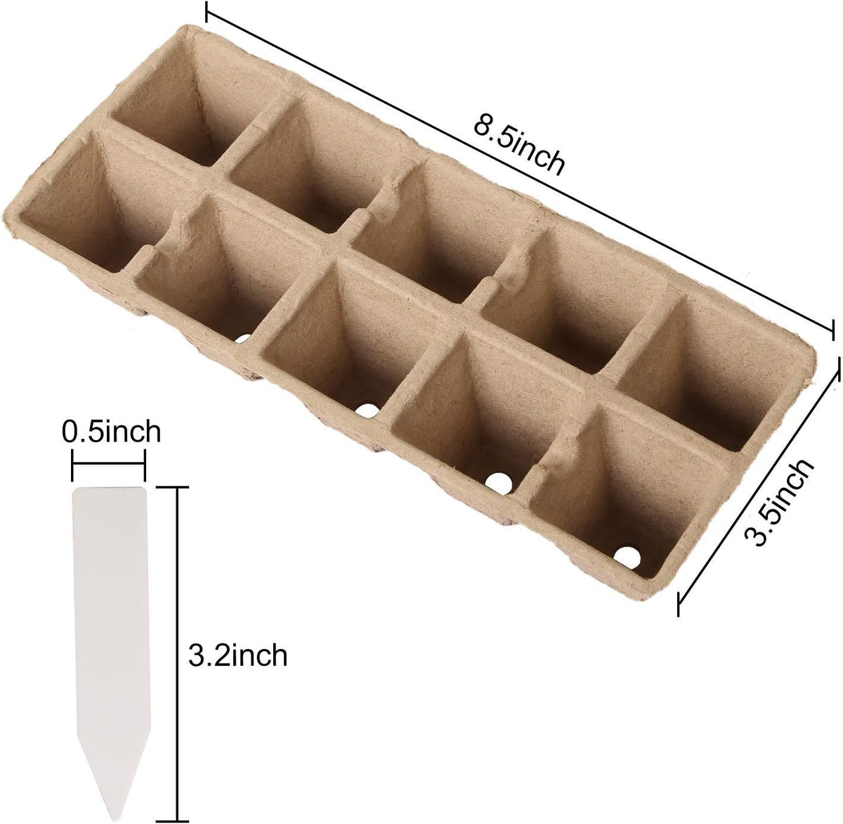 KEILEOHO 200 Cells Seed Starter Tray with 200 Labels, 20 Pack