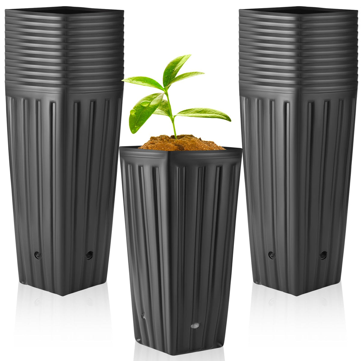Nuenen Tall Tree Pot, Plastic Deep Nursery Pots