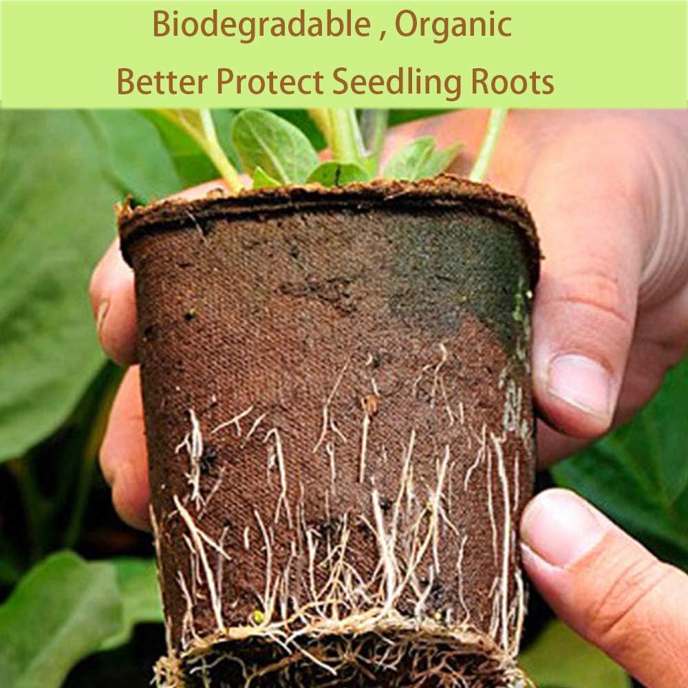 100 Pack 3 inches Biodegradable Seedling Peat Pots for Plants Seed Starter, Indoor Planting Cups for Seedlings with 100 Pack Plant Markers