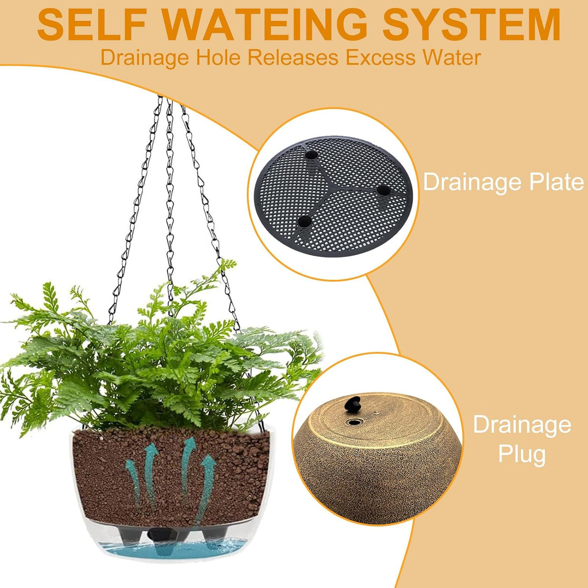 SUNNYPARK 2 Pack Solar Hanging Planters for Plants Outdoor