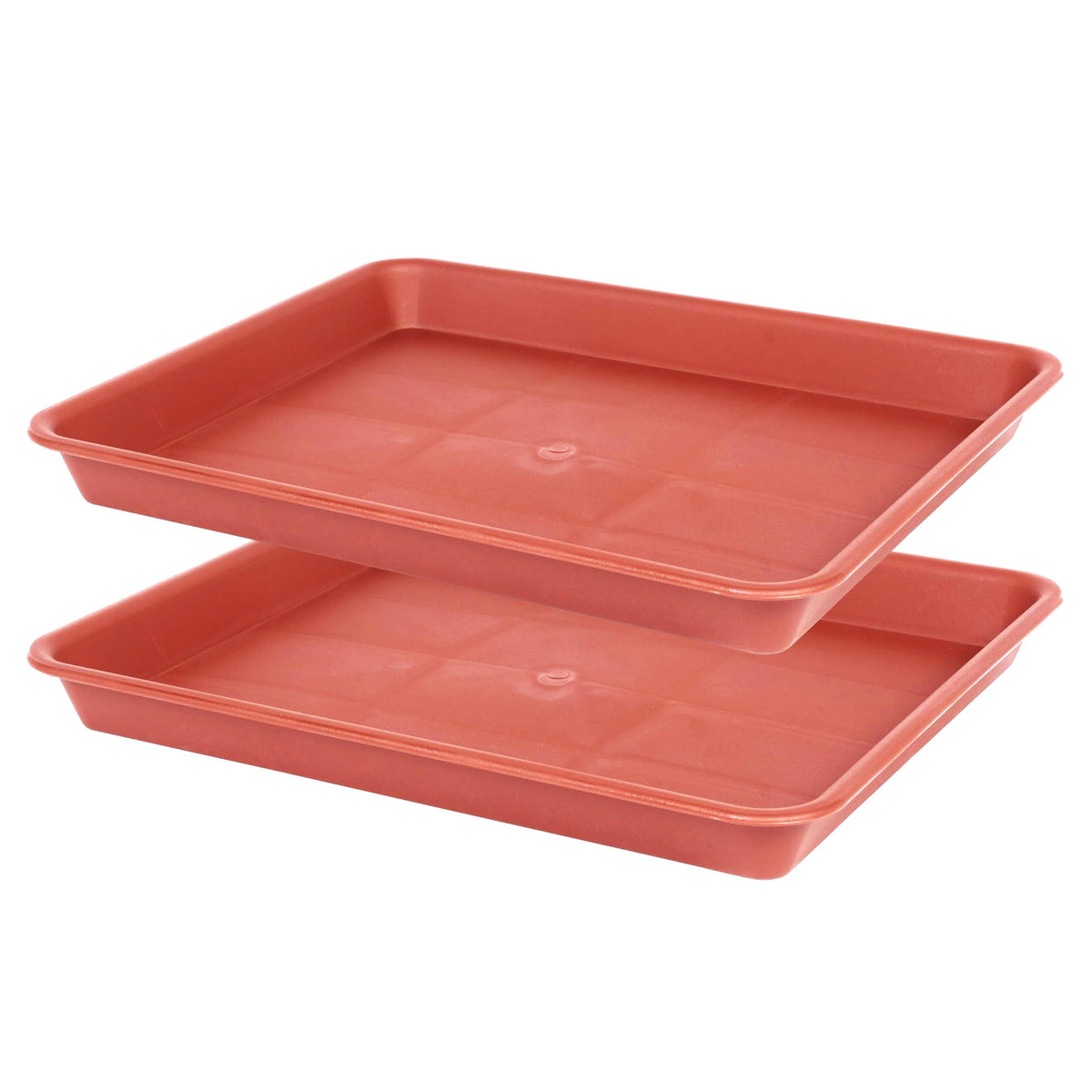 VUWEZ Plant Growing Trays 2 Pack, Plant Tray, 14.5"x11", Heavy Sturdy Plastic Plants Saucer, Seedling Starter Trays, Seed Starter Growing Tray (Black)