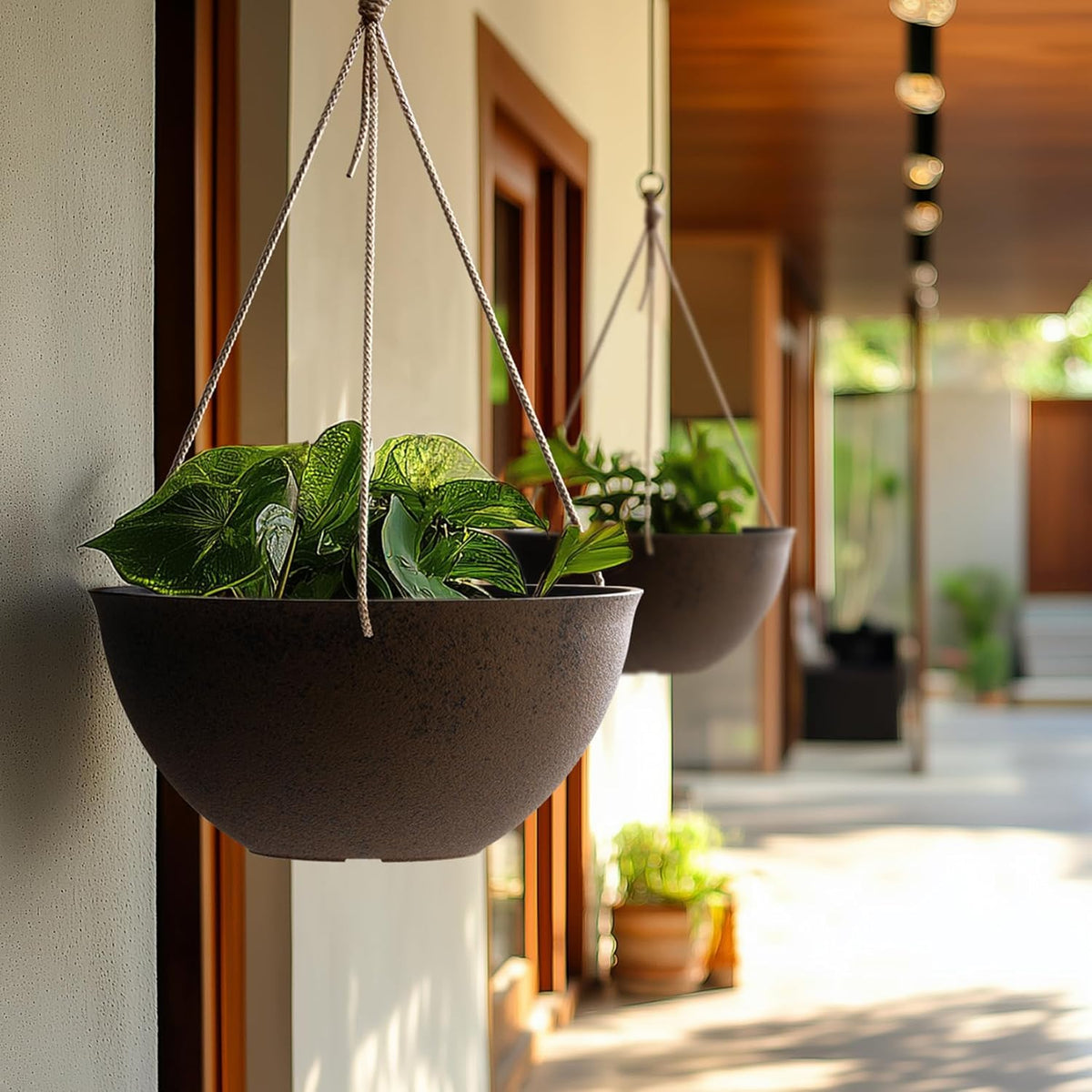 LA JOLIE MUSE Hanging Planter Baskets for Outdoor Plants, Set of 2, 13 Inch