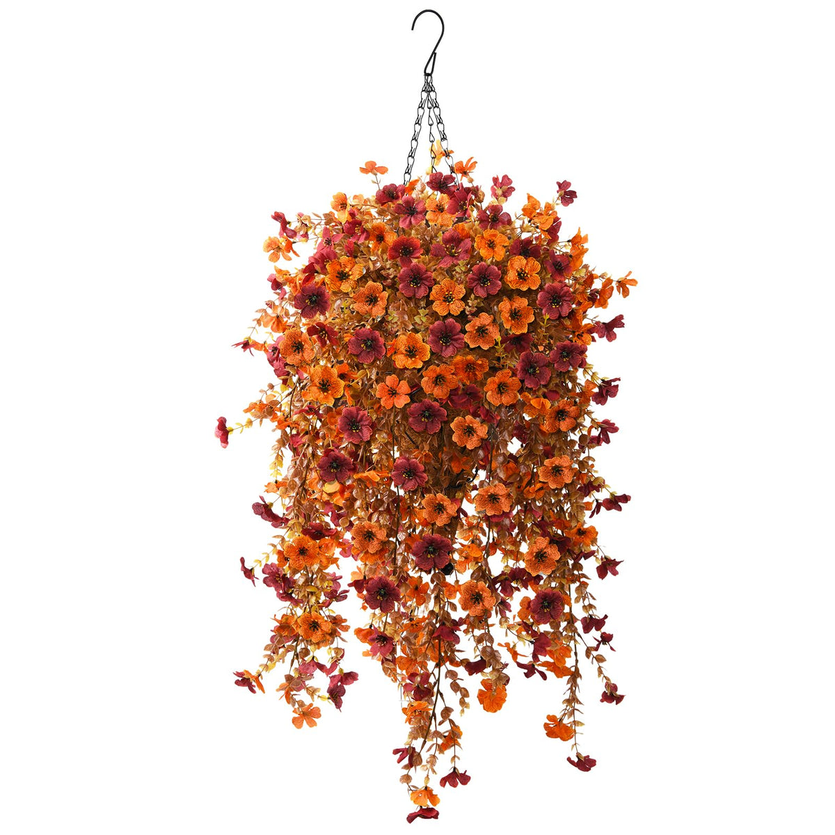 Artificial Fake Hanging Baskets Fall Flowers for Outdoors Decoration