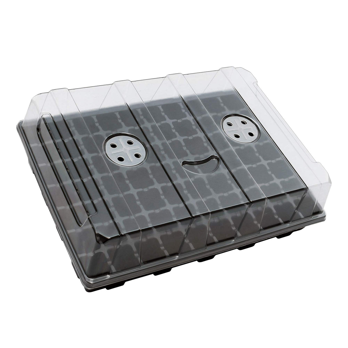 Gardzen Seed Starter Tray, 5 Pack Smiling Face Plant Germination Trays with Total 350-Cell, Seed Starter Kit with Humidity Vented Domes and Bases for Starting Vegetable Flower Herb Seeds 18" x 14"