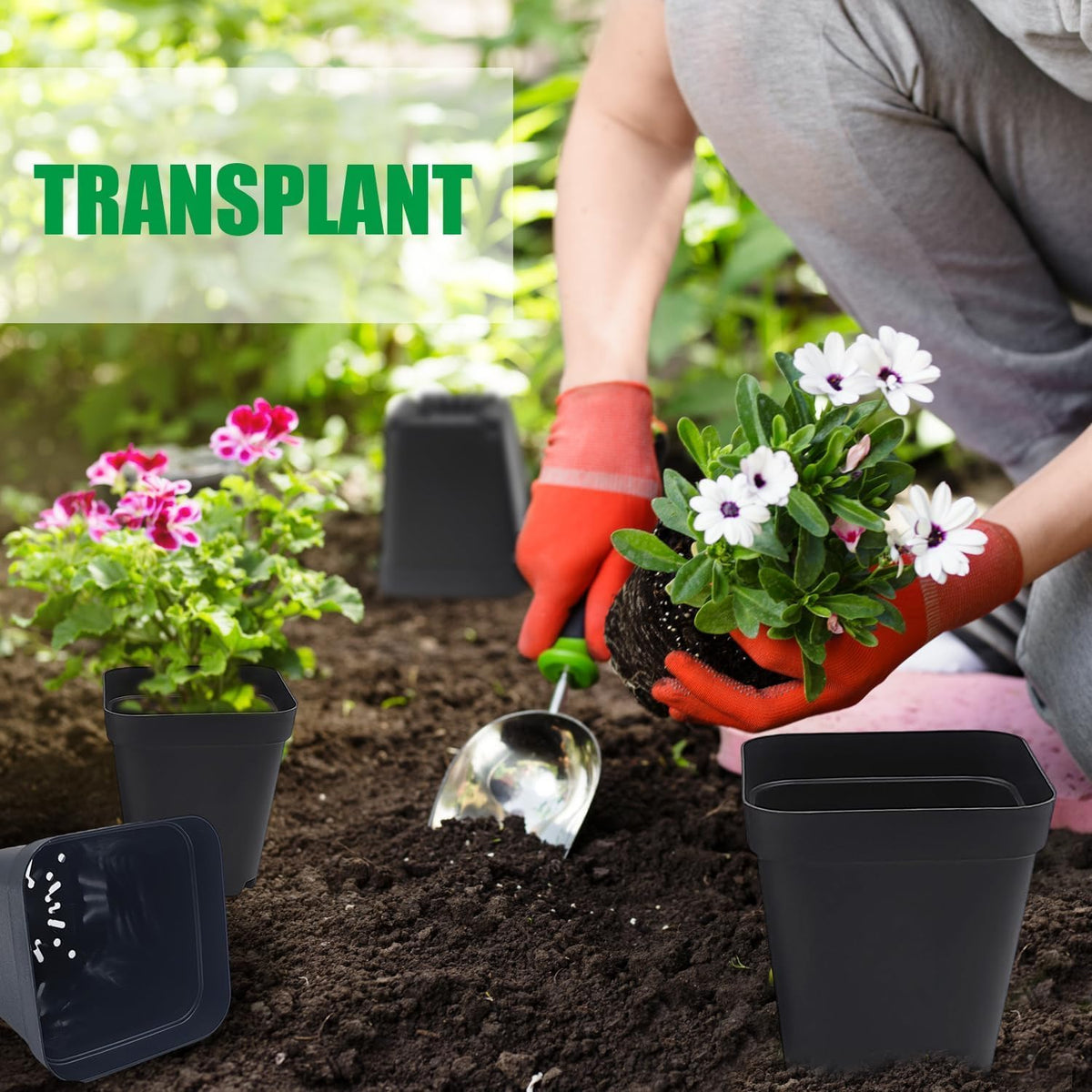 RooTrimmer Square Nursery Pots with Drainage Holes, 2.75 Inch, 120 Pack