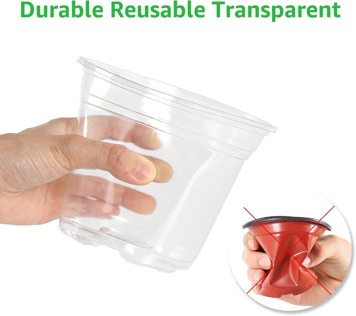 Bonviee Clear Nursery Pots with Humidity Domes, 3.5/4/5 Inch, 36-Pack