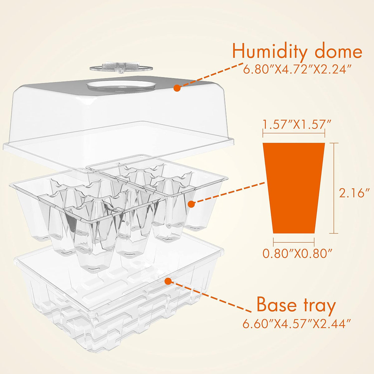 Gardzen 10 Pack Seed Starter Trays with Dome and Clear Base 120 Cell