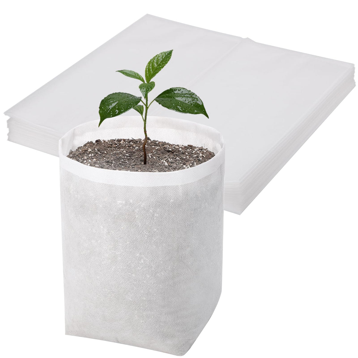 100pcs Nursery Bags for Plants - 7.87x13.77 inches Breathable Plant Grow Bags, Fabric Grow Seedling Pots for Vegetable, Fruit, Flower