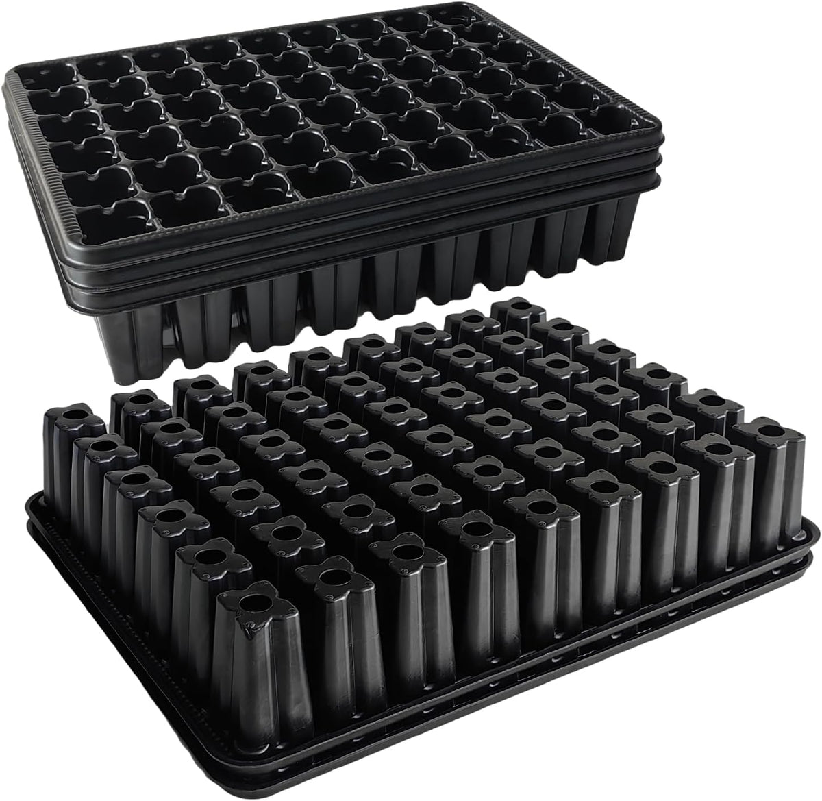 RooTrimmer 54 Cell Seed Starter Trays, 2.8" Deep Plug Tray Seedling for TD377 Nursery Tray, Super Thick Reusable Trays for Easy Transplantation (11.14inch ×14.6 inch, 5-Pack)
