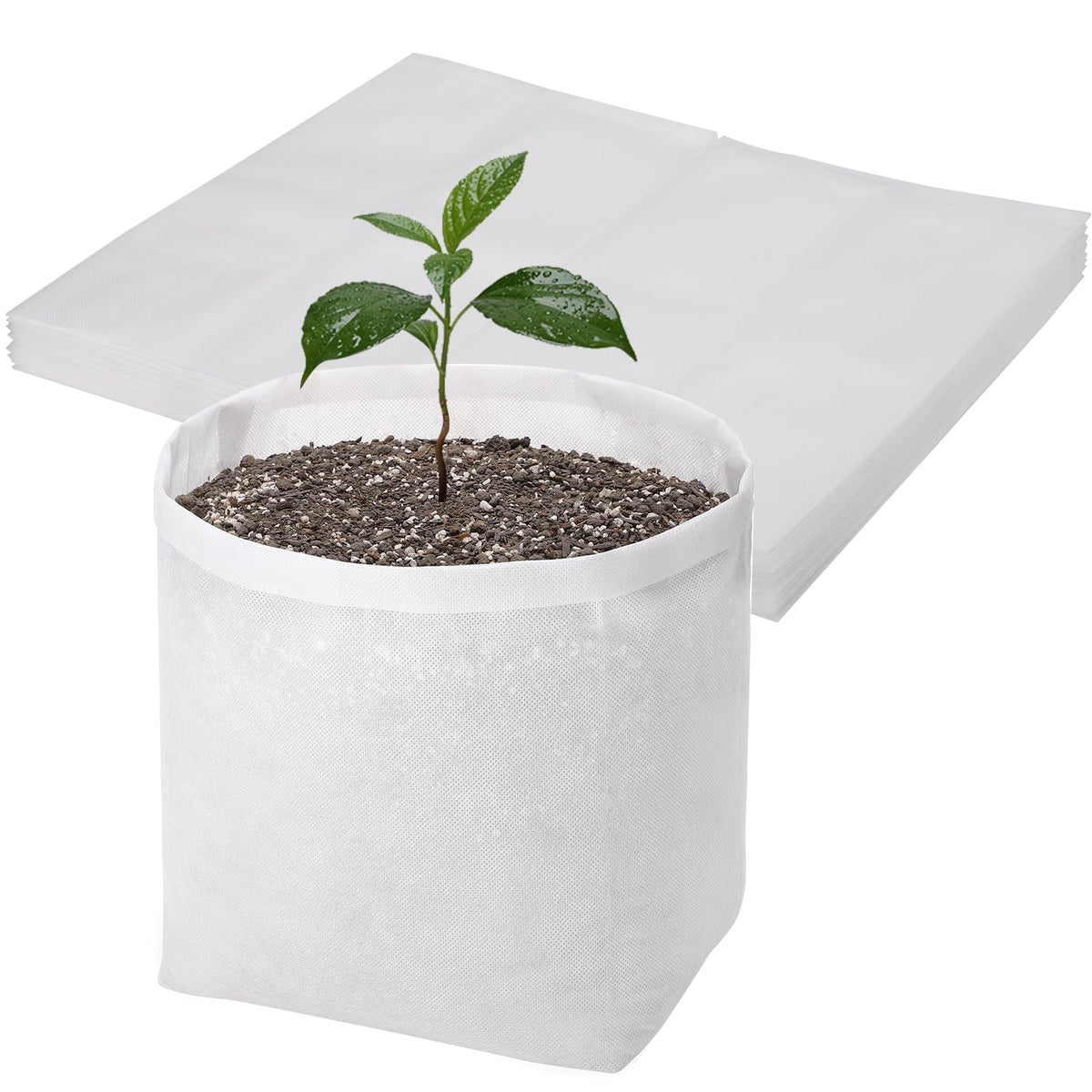 100pcs Nursery Bags for Plants - 7.87x13.77 inches Breathable Plant Grow Bags, Fabric Grow Seedling Pots for Vegetable, Fruit, Flower