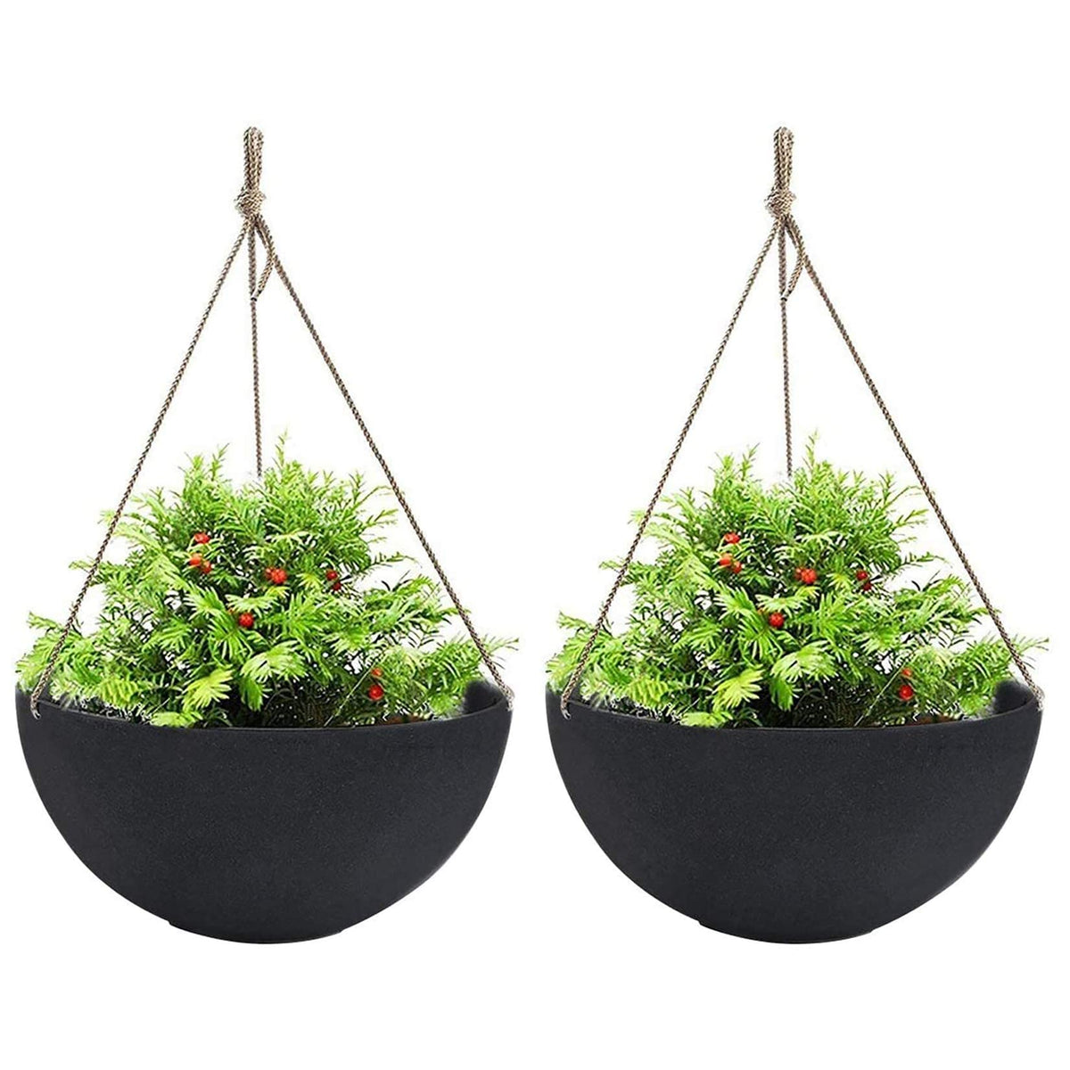 LA JOLIE MUSE Hanging Planter Baskets for Outdoor Plants, Set of 2, 13 Inch