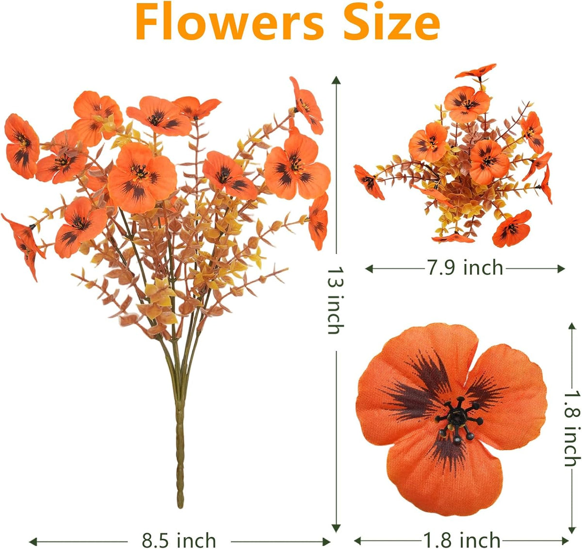 2 Set Artificial Fall Hanging Flower Baskets for Outdoor Autumn Decor