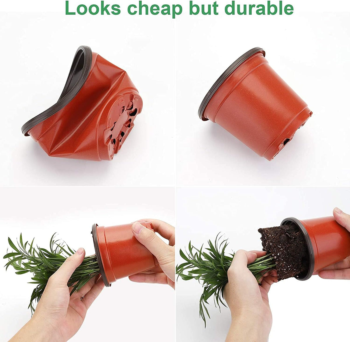 MIXC Nursery Pots with Humidity Dome, 4" Seed Starting Pot 30 Pack, Red