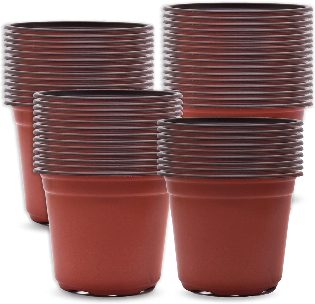 HOSTIC 8 Inch Nursery Pot Seedling Pot Plant Container Seed Starting Pots Multipurpose Plastic Pots 100 Packs
