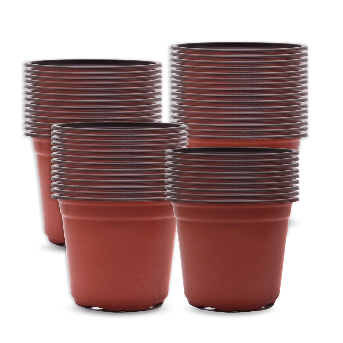 HOSTIC 8 Inch Nursery Pot Seedling Pot Plant Container Seed Starting Pots Multipurpose Plastic Pots 100 Packs
