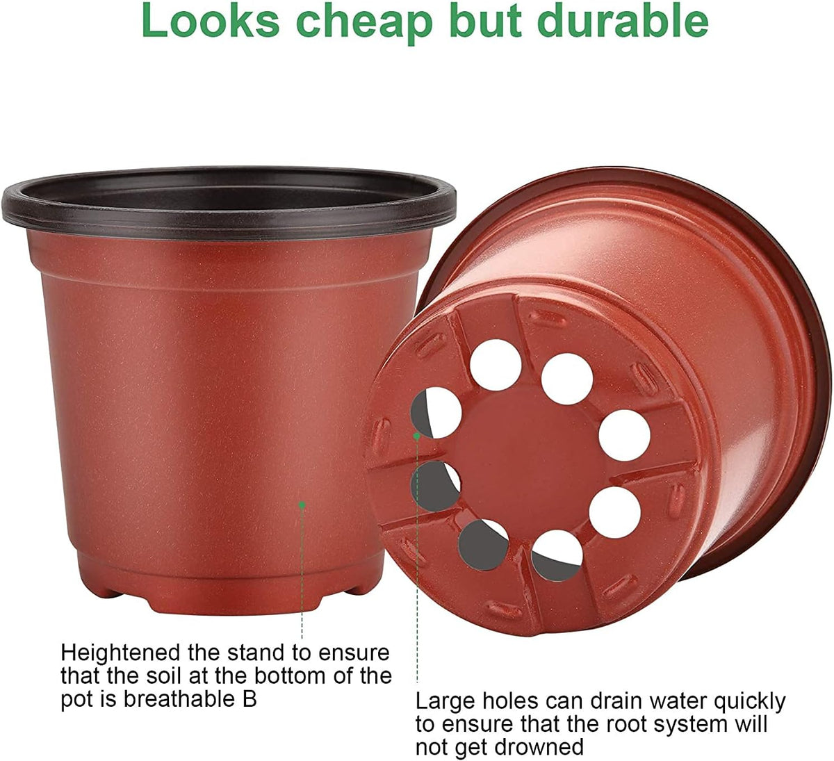 MIXC Nursery Pots with Humidity Dome, 4" Seed Starting Pot 30 Pack, Red