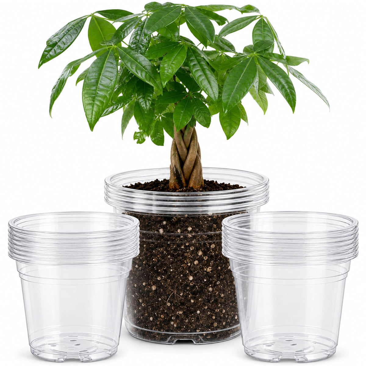 100Pcs 1 Gallon Black Nursery Pots, Soft Plastic Seedling Plant Pot with Holes, Garden Flower Seedling Pot for Indoor/Outdoor Use, Small to Medium Size